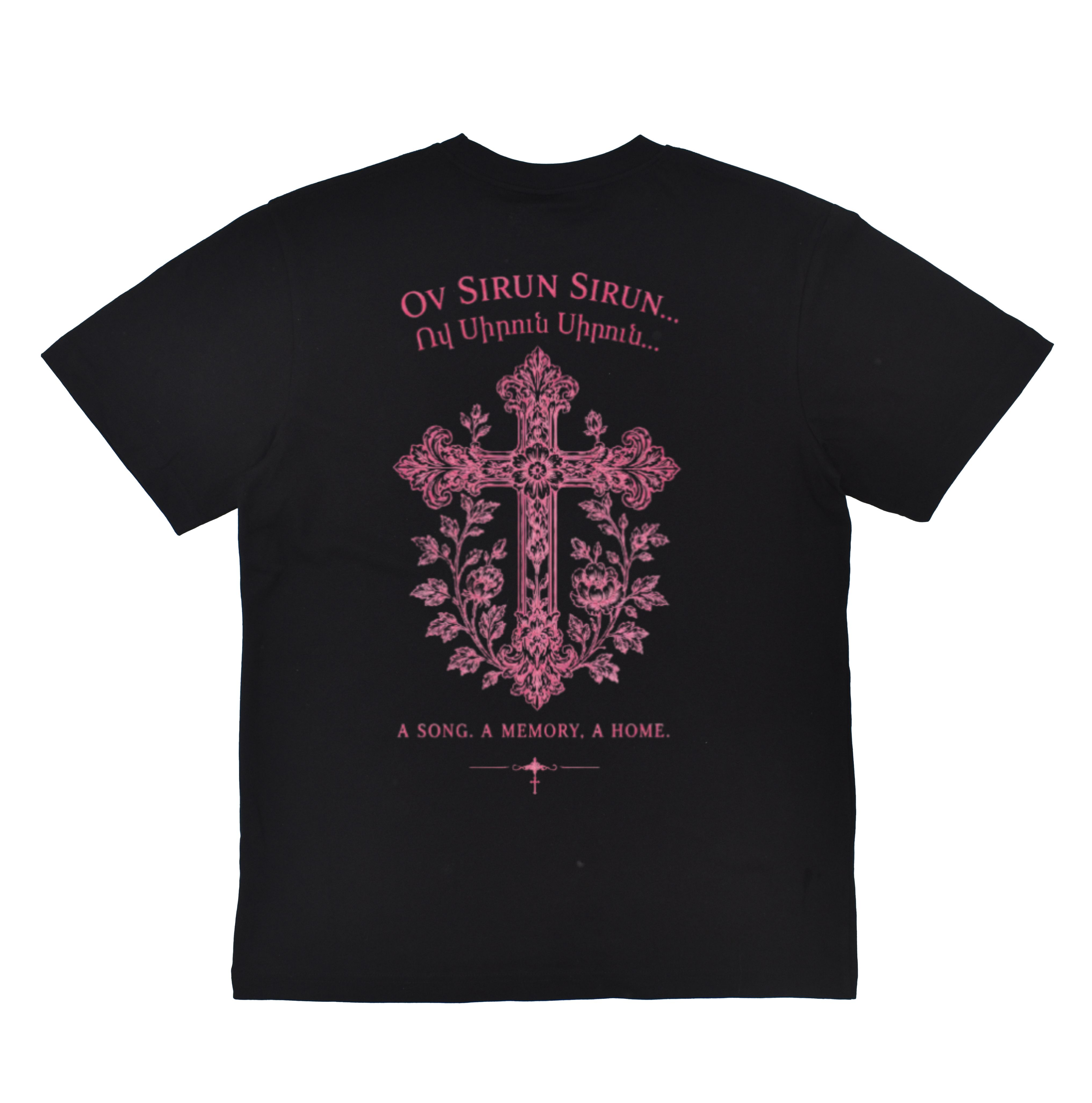 7.5oz Premium Heavyweight Tee- Pink Front + Back Print