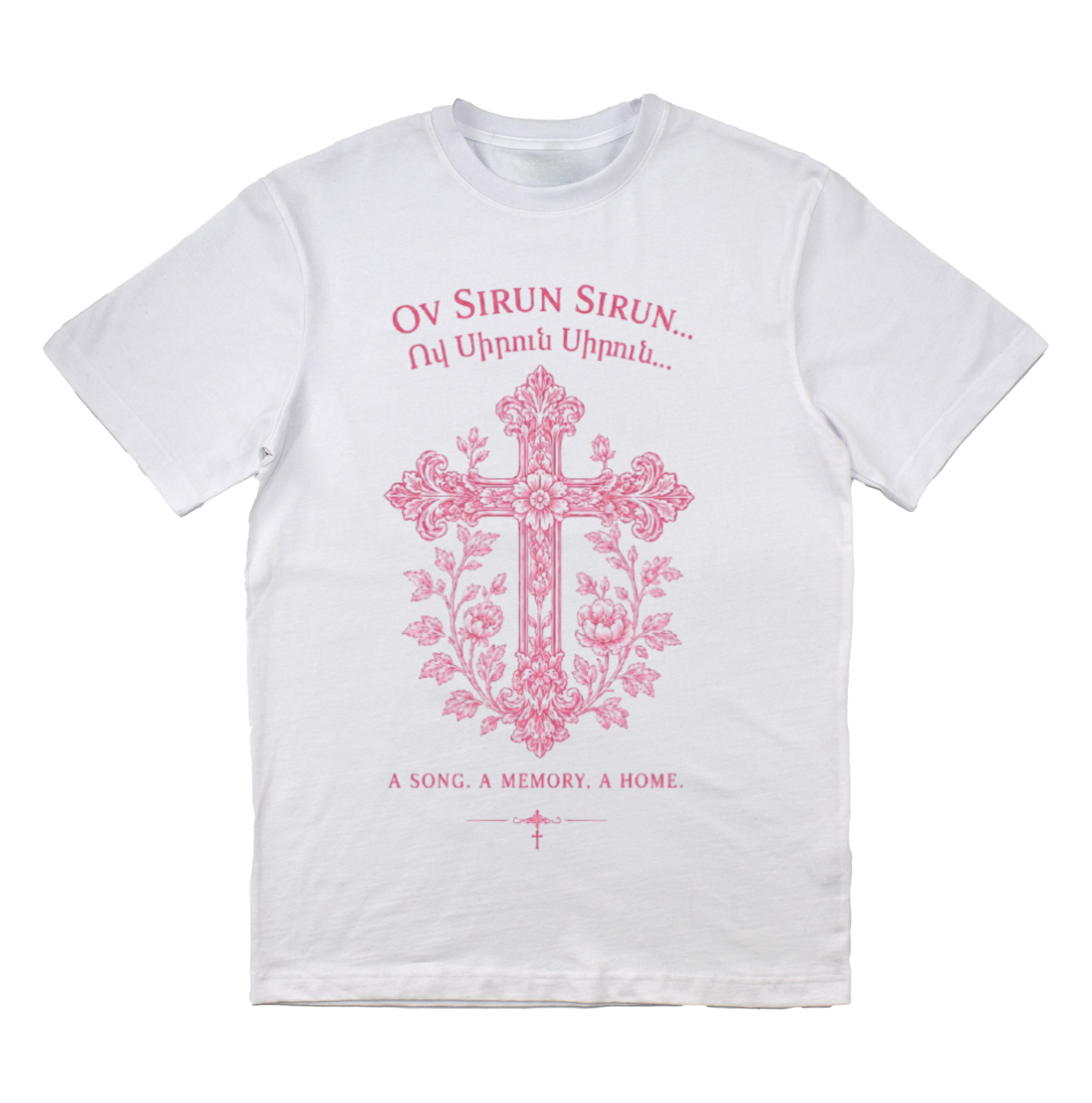 7.5oz Premium Heavyweight Tee- Pink Front + Back Print