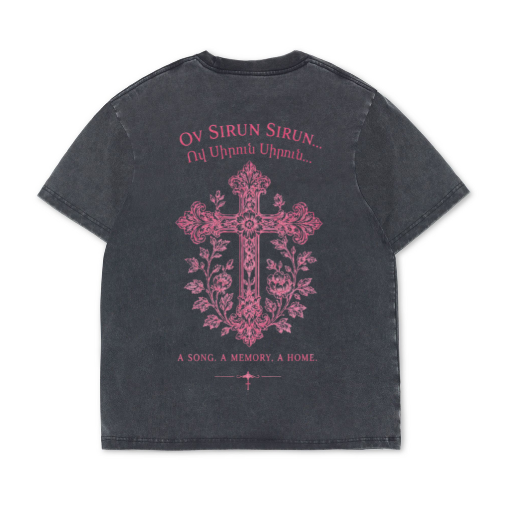OV Sirun Sirun- 7.5oz Premium Heavyweight Vintage Wash - Pink Design Front + Back Print