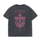7.5oz Premium Heavyweight Tee- Pink Front + Back Print