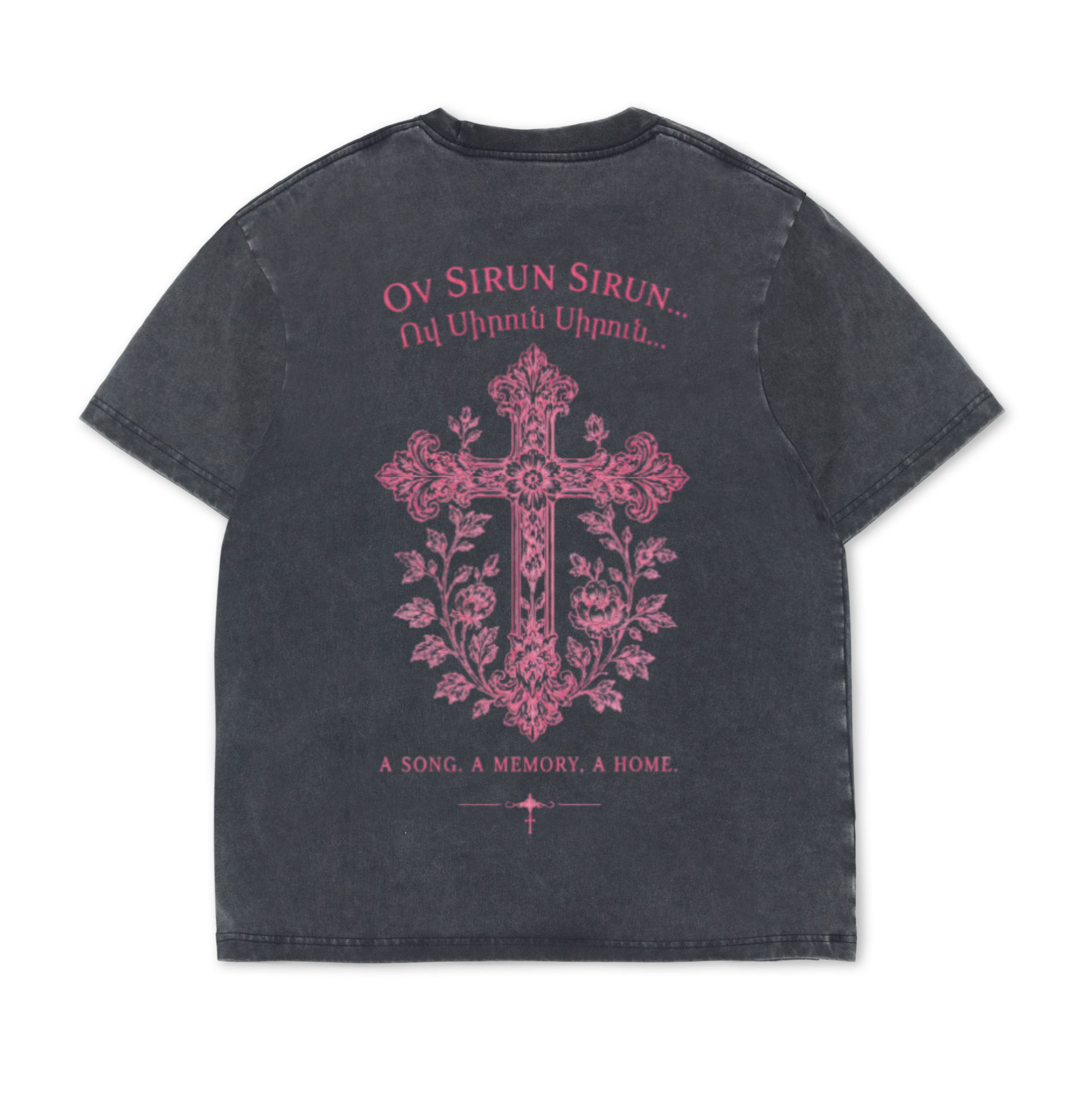 7.5oz Premium Heavyweight Tee- Pink Front + Back Print