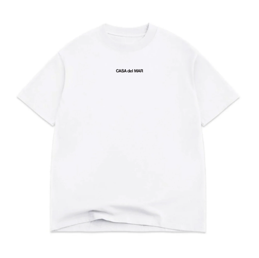 Casa Del Mar Heavyweight White Shirts Print Front + Back