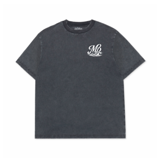 7.5 Oz Heavyweight Vintage Black Tee Print Front + Back White Print