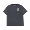7.5 Oz Heavyweight Vintage Black Tee Print Front + Back White Print