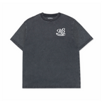 7.5 Oz Heavyweight Vintage Black Tee Print Front + Back White Print