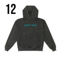 Hoodie Embroidered black (blue thread)